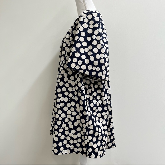 Free People navy blue polka dot 60’s parachute dress pockets open back XS - Picture 5 of 14